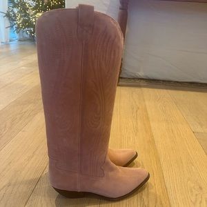 Jeffrey Campbell Calvera Western Boot in Rose Pink Suede